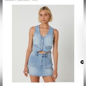 ROLLAs old stone vest skirt set NWT